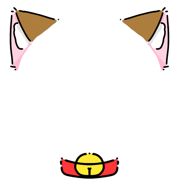red collar dark orange cat ears Decoration